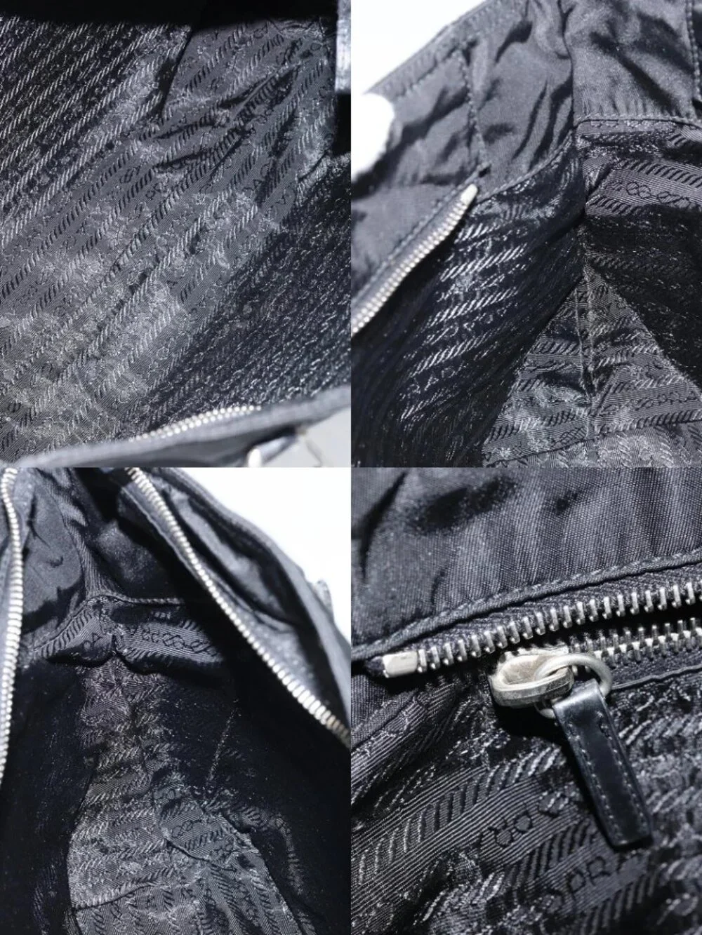 PRADA Tote Bag Nylon Black Silver Auth BA10973 - Picture 13 of 15